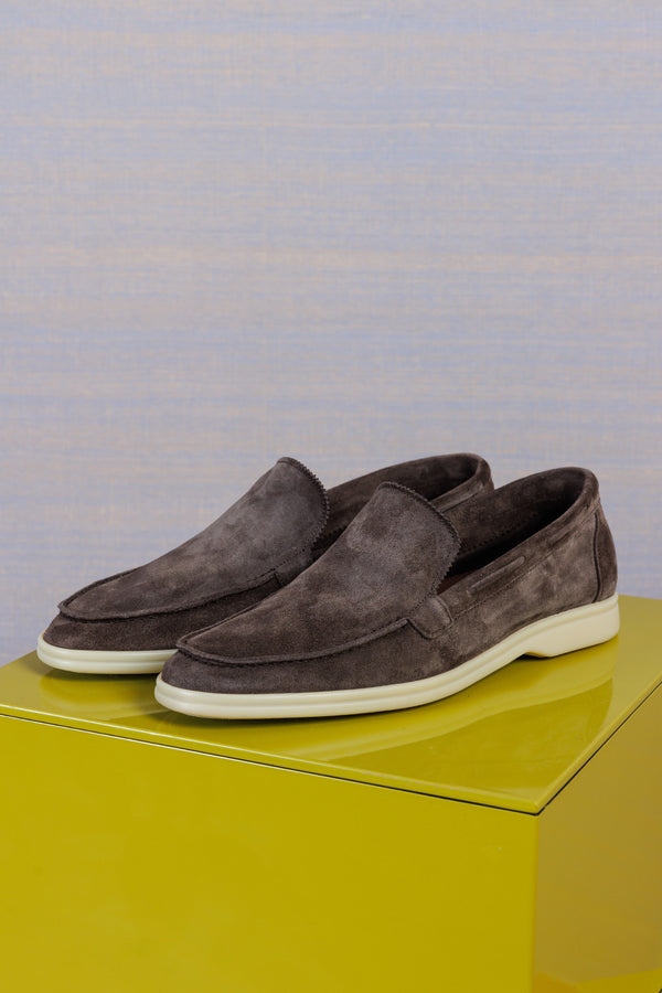 Berwick 1707 Casual Suede Loafer Piombo Rubber Sole