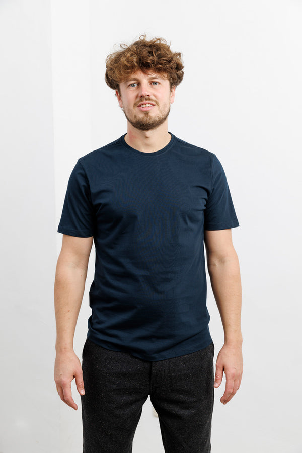 Knowledge Cotton Apparel Organic Cotton Basic T-Shirt Total Eclipse