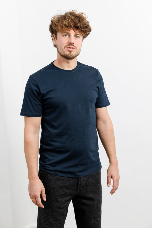 Knowledge Cotton Apparel Organic Cotton Basic T-Shirt Total Eclipse