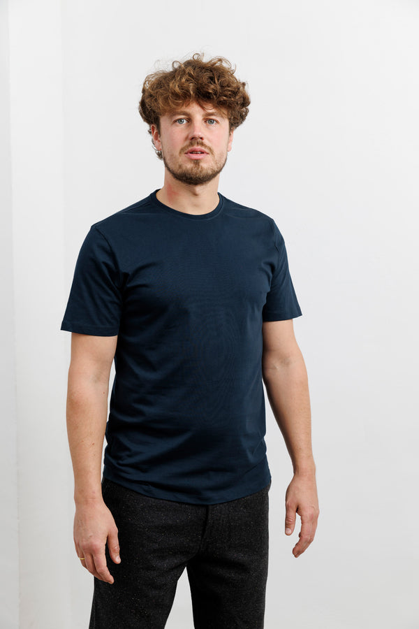 Knowledge Cotton Apparel Organic Cotton Basic T-Shirt Total Eclipse