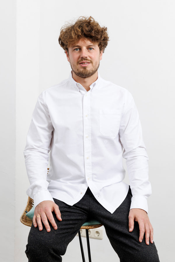 Blue de Gênes Sandro Oxford Shirt White