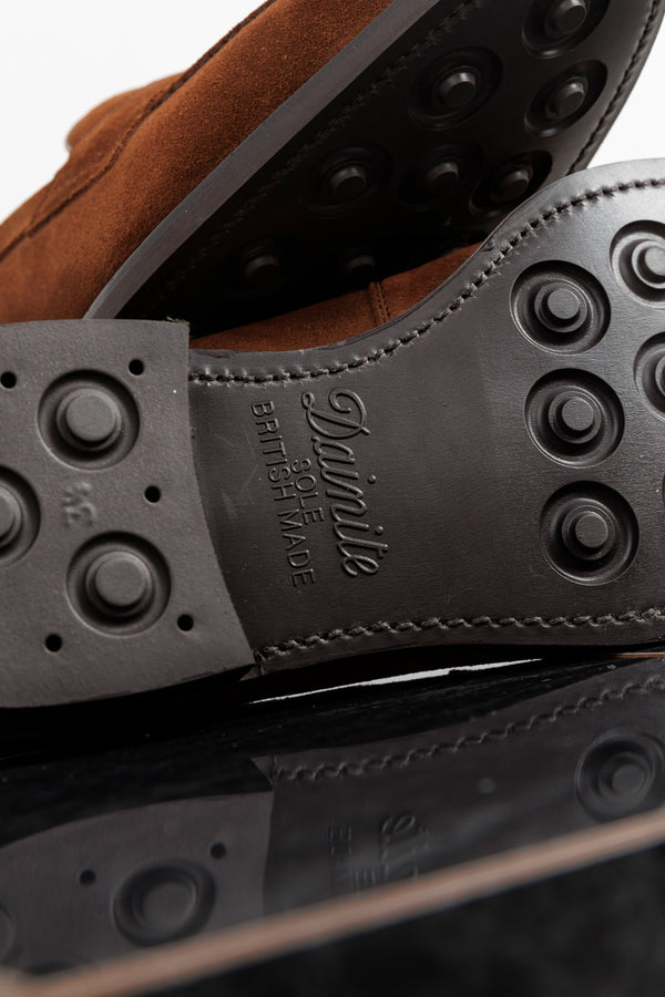 Berwick 1707 Suede Penny Loafer Dainite Sole Superbuck Snuff