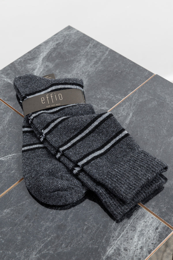 effio The Dandy Cashmere Socks Dark Grey Grey