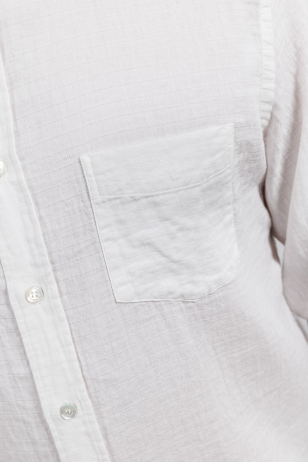 La Paz Button Down Shirt Branco Off-White Squares