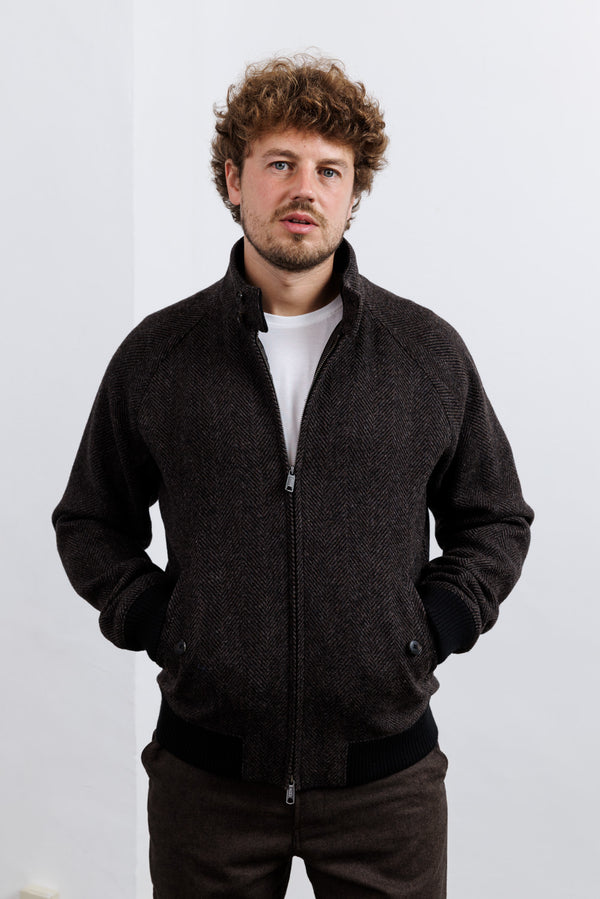 Baracuta Wool G9 Jacket Herringbone Brown