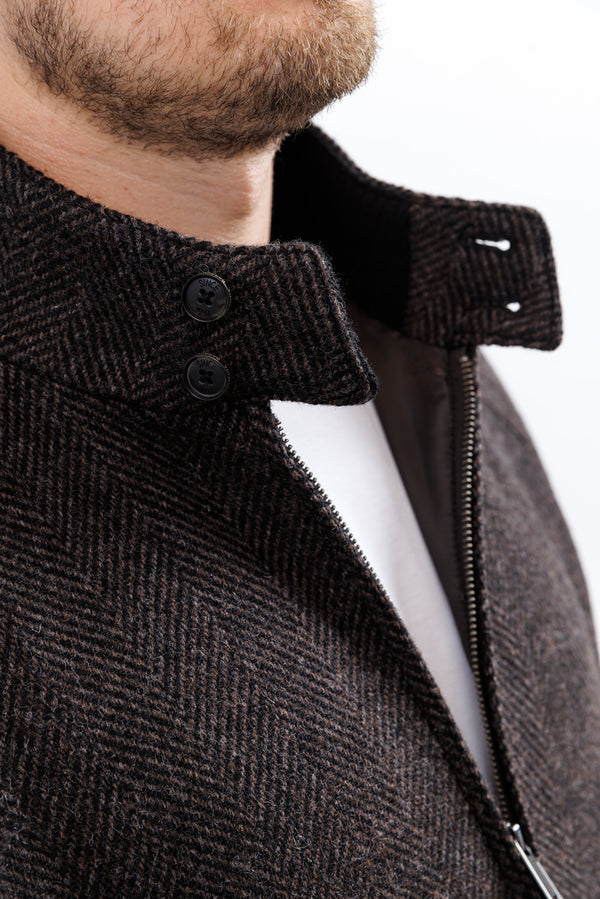 Baracuta Wool G9 Jacket Herringbone Brown