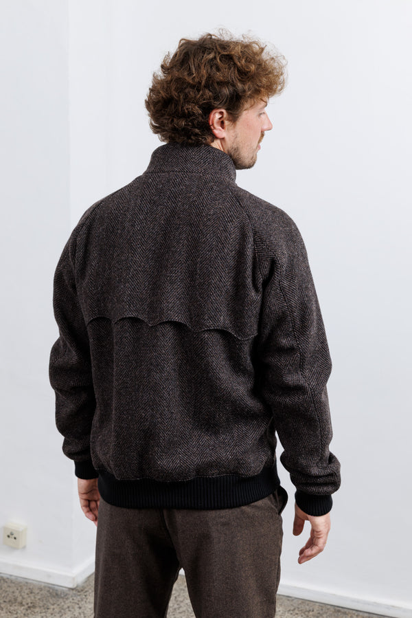 Baracuta Wool G9 Jacket Herringbone Brown