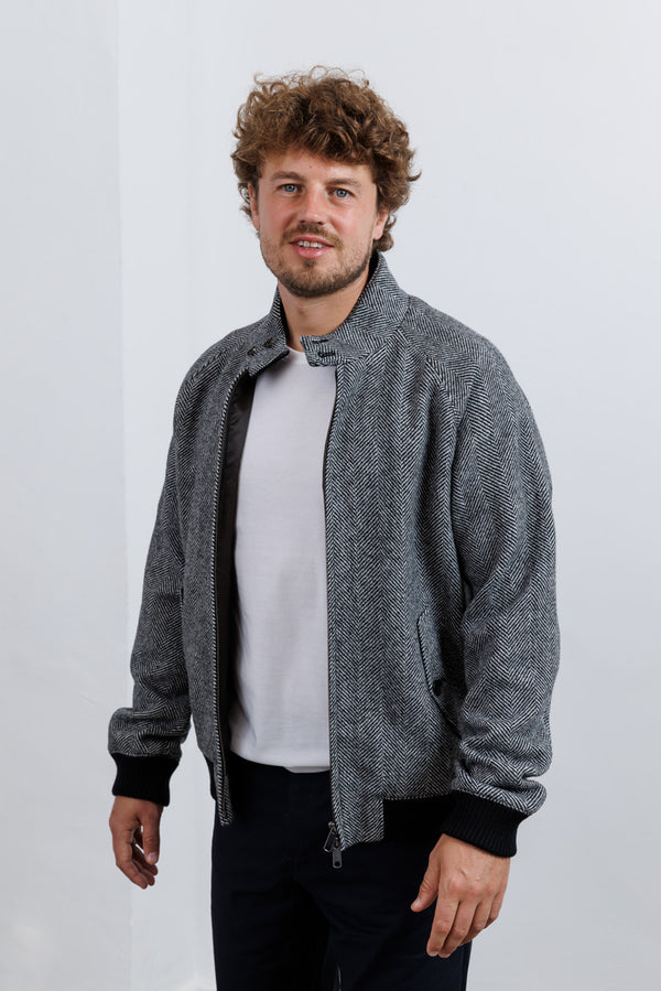 Baracuta Wool G9 Jacket Herringbone Grey