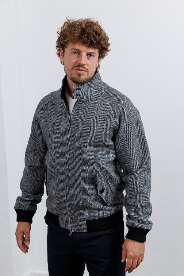 Baracuta Wool G9 Jacket Herringbone Grey