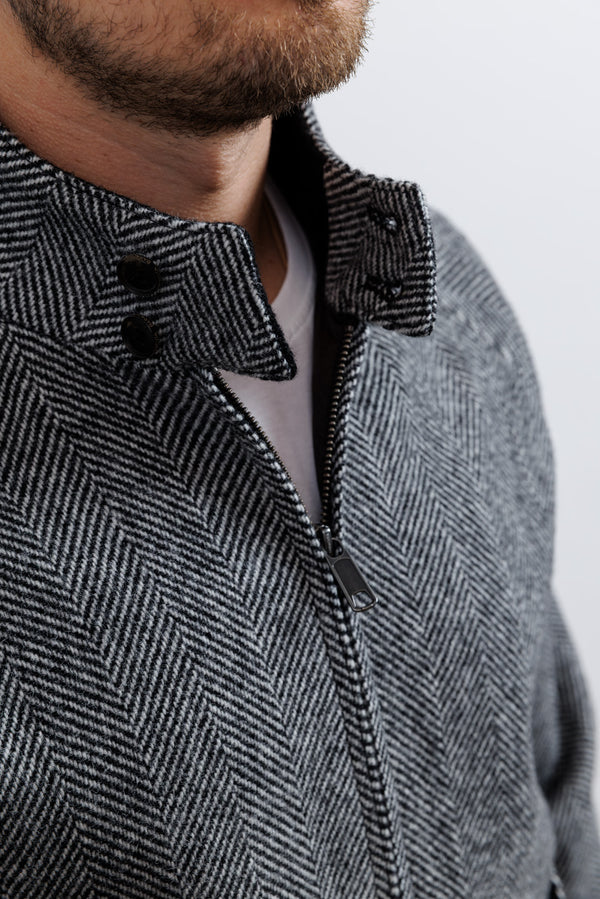 Baracuta Wool G9 Jacket Herringbone Grey