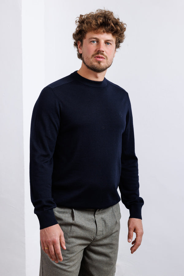Blue de Gênes BGhamish Crewneck Knit Dark Navy
