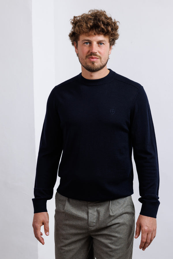 Blue de Gênes BGhamish Crewneck Knit Dark Navy