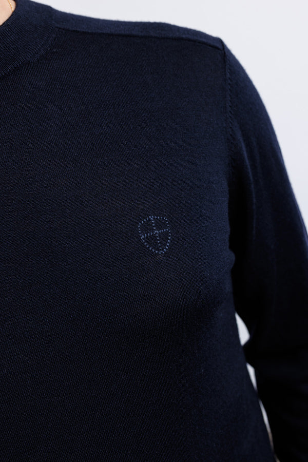 Blue de Gênes BGhamish Crewneck Knit Dark Navy