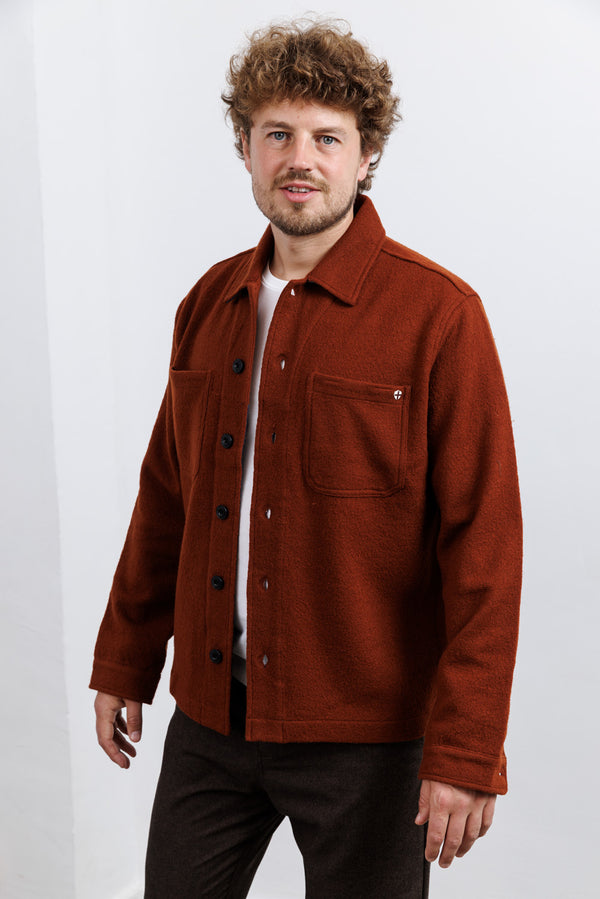 Blue de Gênes BGhew Wool Overshirt Ginger Bread Orange