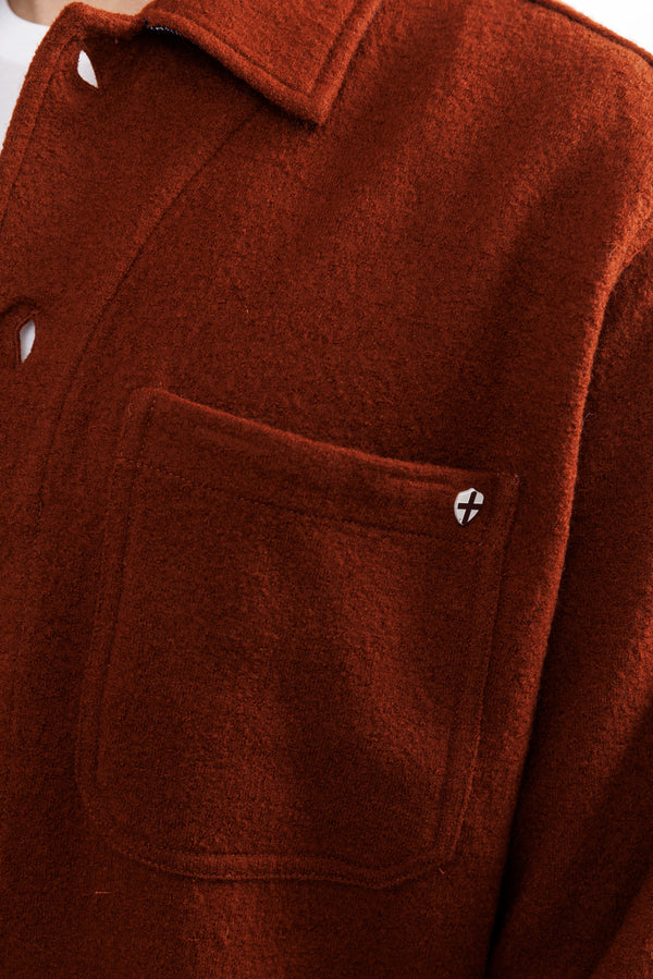 Blue de Gênes BGhew Wool Overshirt Ginger Bread Orange