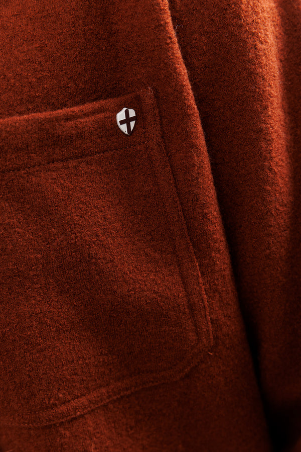 Blue de Gênes BGhew Wool Overshirt Ginger Bread Orange