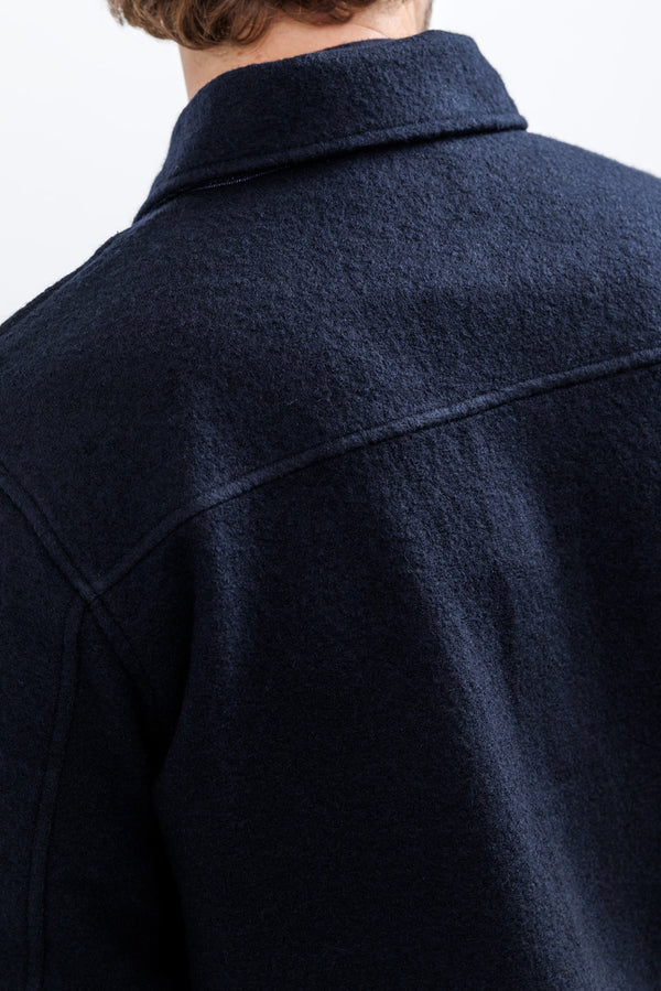 Blue de Gênes BGhew Wool Overshirt Navy