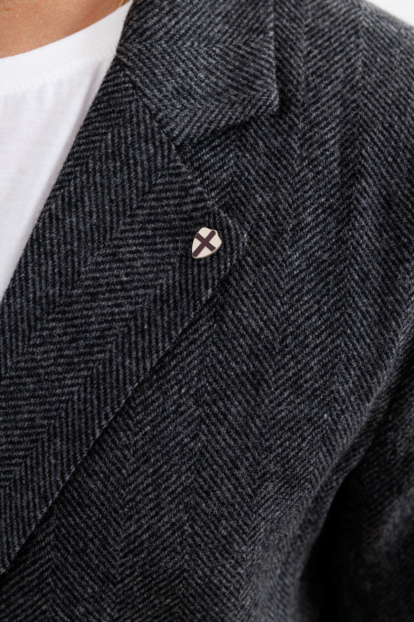 Blue de Gênes Fukui Blazer Black Pattern