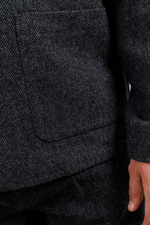 Blue de Gênes Fukui Blazer Black Pattern