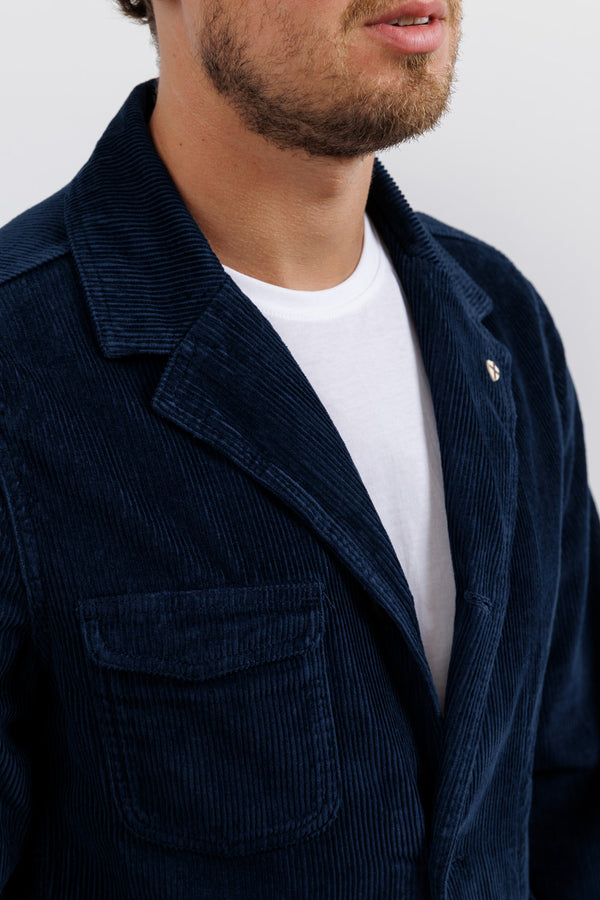 Blue de Gênes Masami Cord Blazer Navy