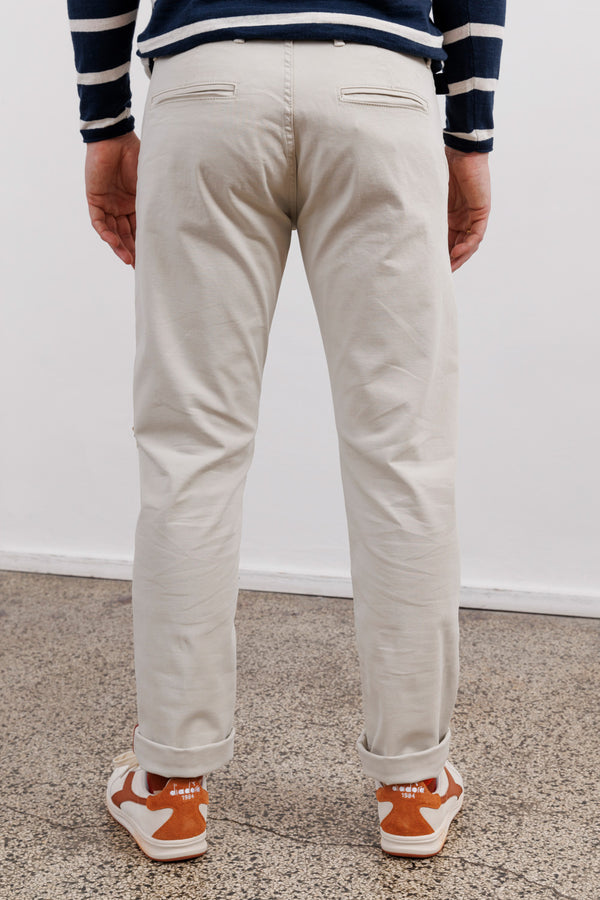 Blue de Gênes Menzo Dobby Chino Stone