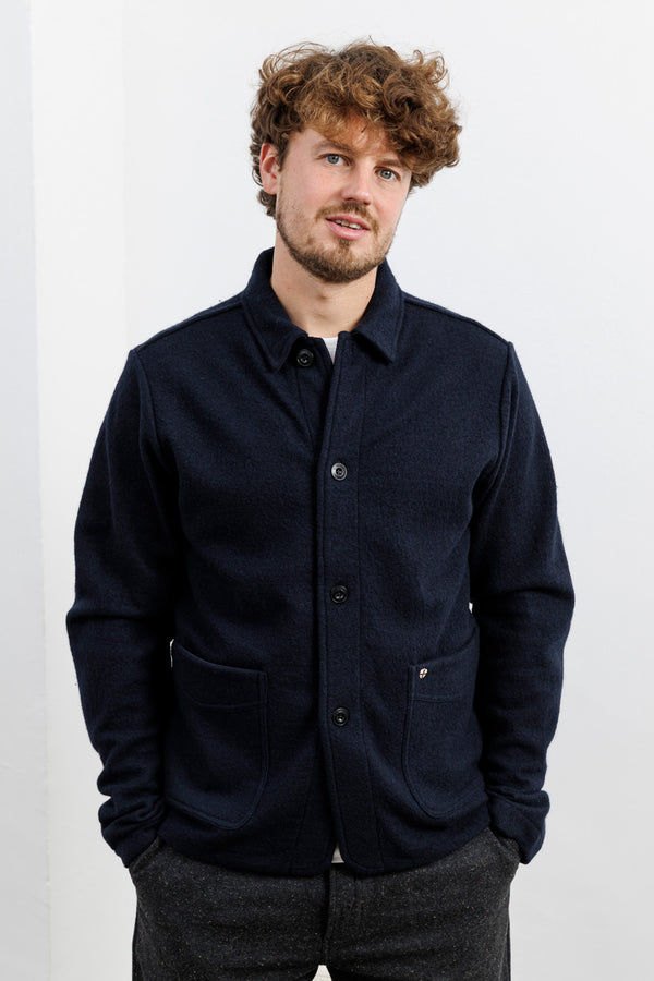 Blue de Gênes Kojima Wool Jacket Navy