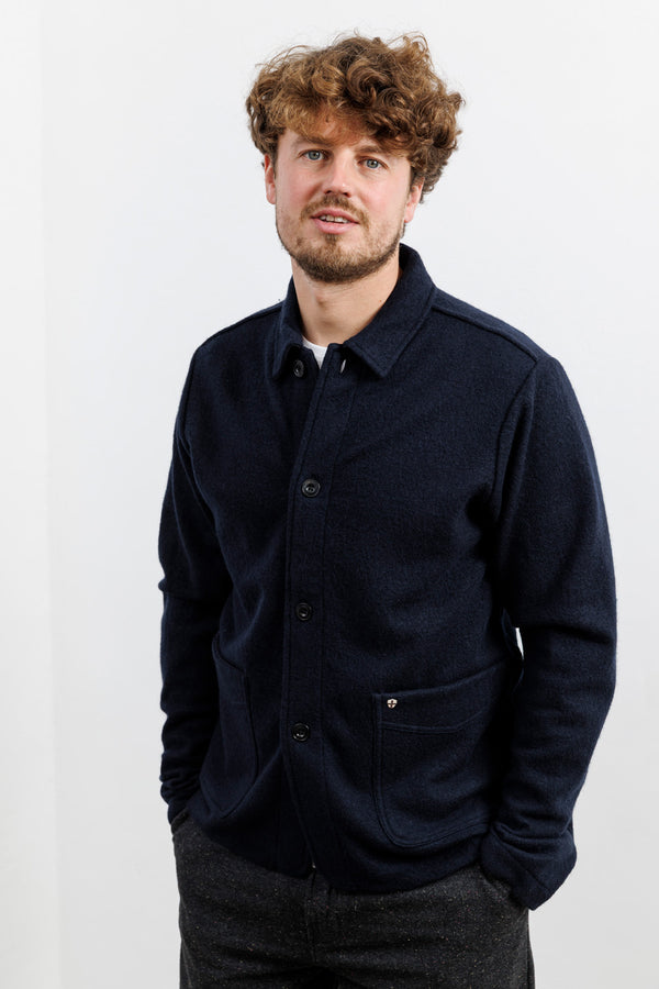 Blue de Gênes Kojima Wool Jacket Navy