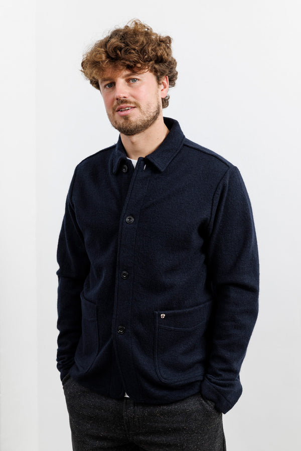 Blue de Gênes Kojima Wool Jacket Navy