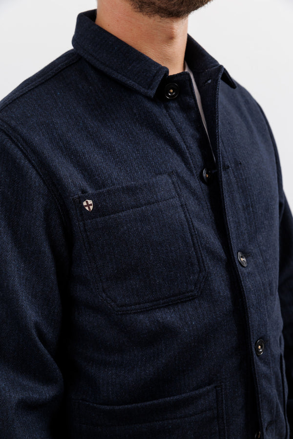 Blue de Gênes Vincenzo Solid Jacket Dark Navy