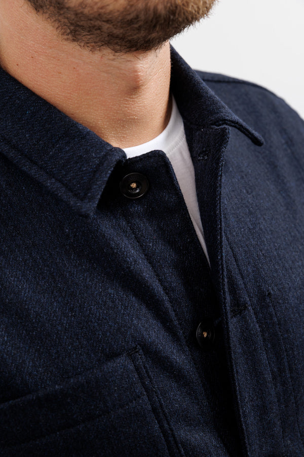 Blue de Gênes Vincenzo Solid Jacket Dark Navy