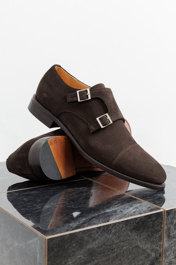 Berwick 1707 Double Monk Superbuck Suede Coffee