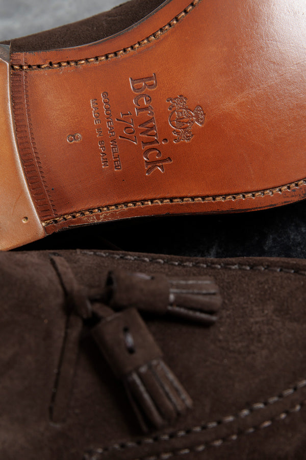 Berwick 1707 Suede Tassel Loafer Leather Sole Superbuck 173