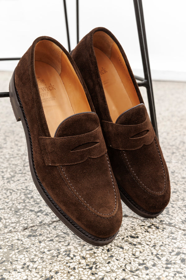 Berwick 1707 Suede Penny Loafer Dainite Sole Repello Gum Oil 173