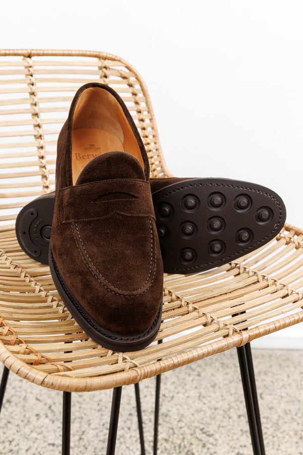 Berwick 1707 Suede Penny Loafer Dainite Sole Repello Gum Oil 173