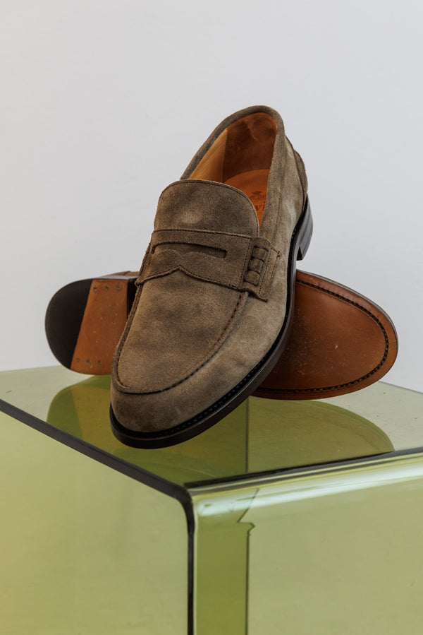 Berwick 1707 Suede Penny Loafer Foresta