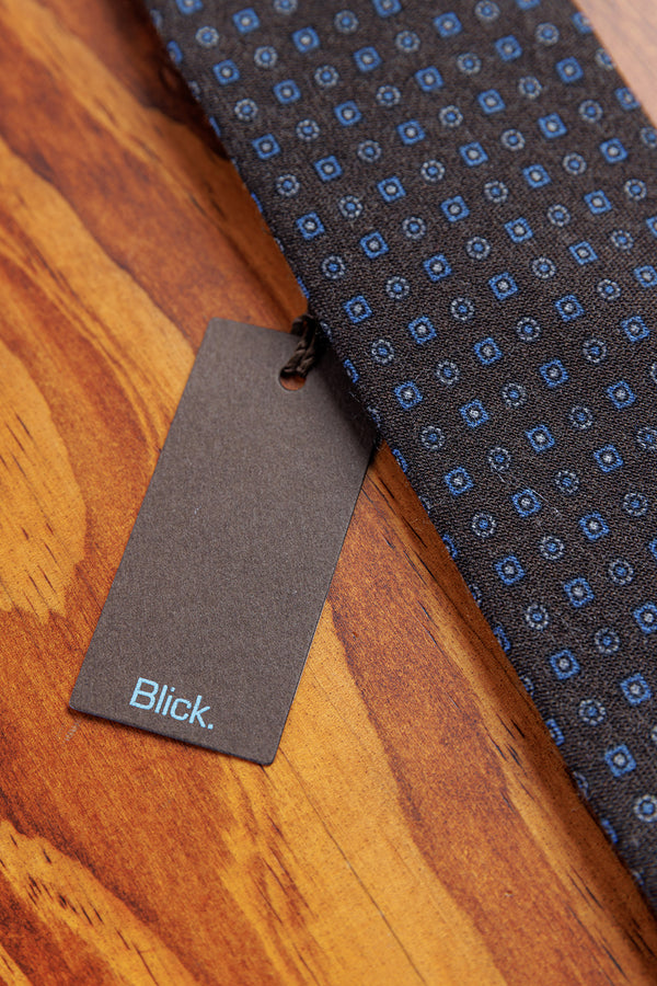 Blick. Krawatte Sixty Wolle Brown Pattern
