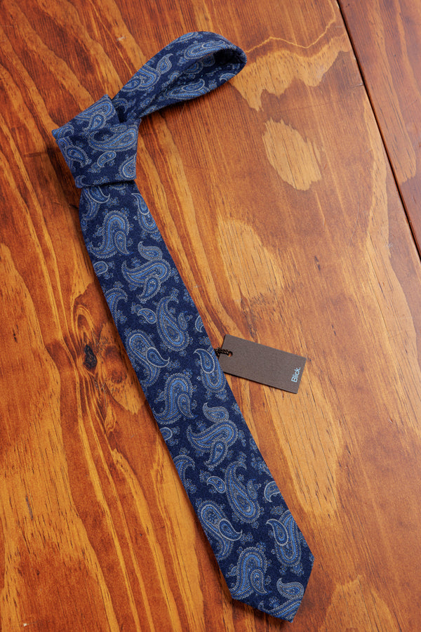Blick. Krawatte Sixty Wolle Navy Paisley