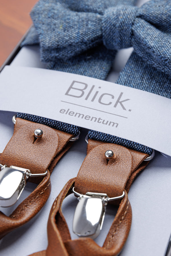 Blick. Accessoire Set Wool Tweed Blue