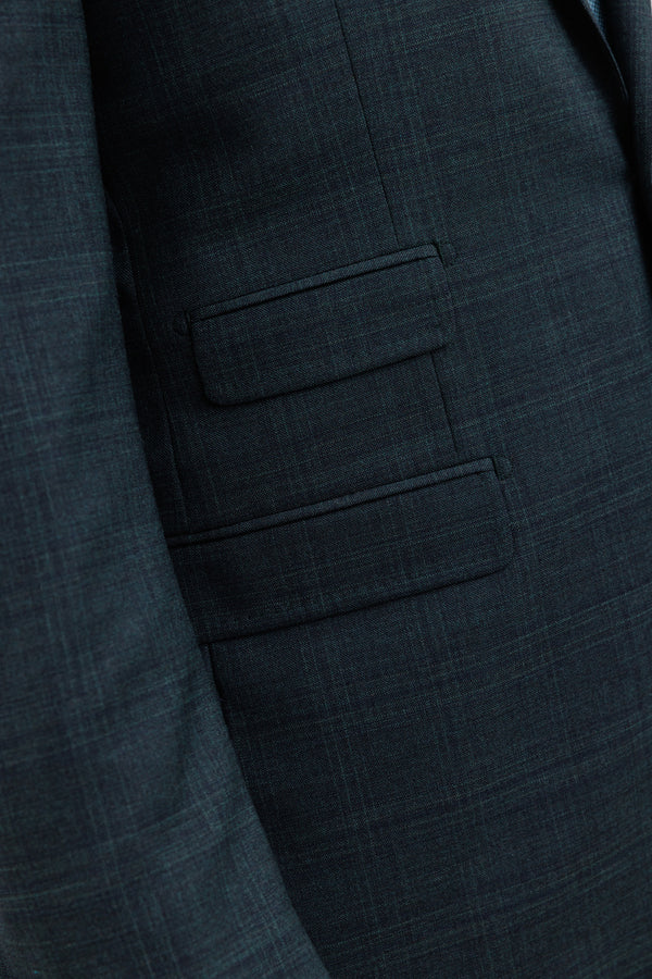 Herrenbude Merino Wool Suit Slim 2.0 Dark Green with Navy Overcheck