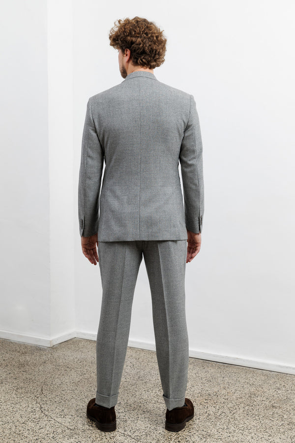 Herrenbude 2 Piece Suit Comfort Fit Flannel Houndstooth Grey