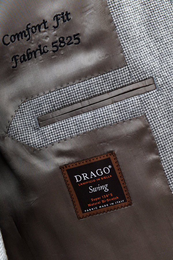 Herrenbude 2 Piece Suit Comfort Fit Flannel Houndstooth Grey