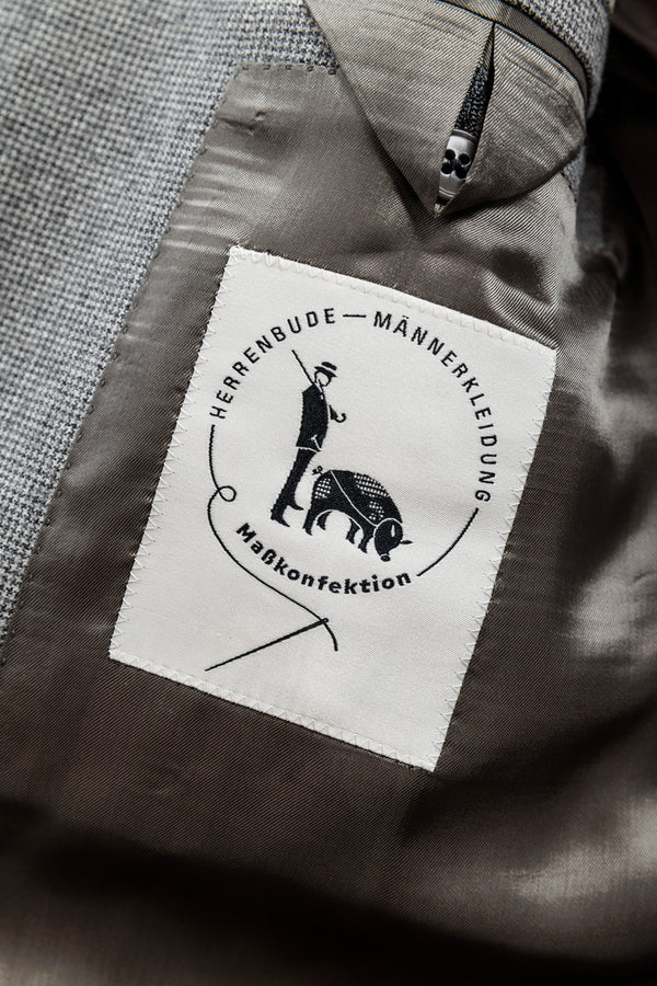 Herrenbude 2 Piece Suit Comfort Fit Flannel Houndstooth Grey