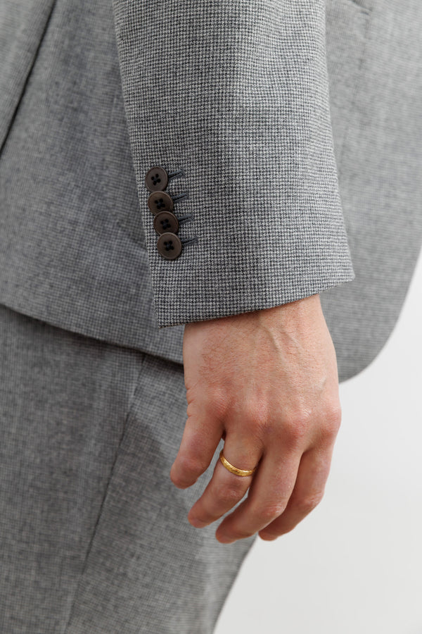 Herrenbude 2 Piece Suit Comfort Fit Flannel Houndstooth Grey