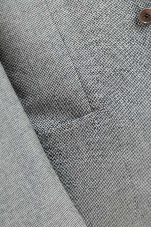 Herrenbude 2 Piece Suit Comfort Fit Flannel Houndstooth Grey