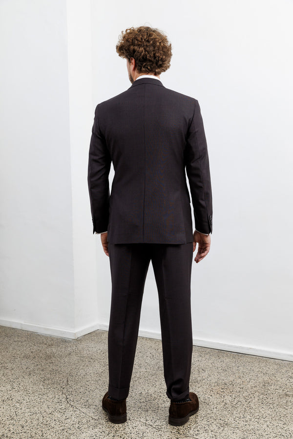 Herrenbude 2 Piece Suit Comfort Fit Merino Wool Stretch Grape