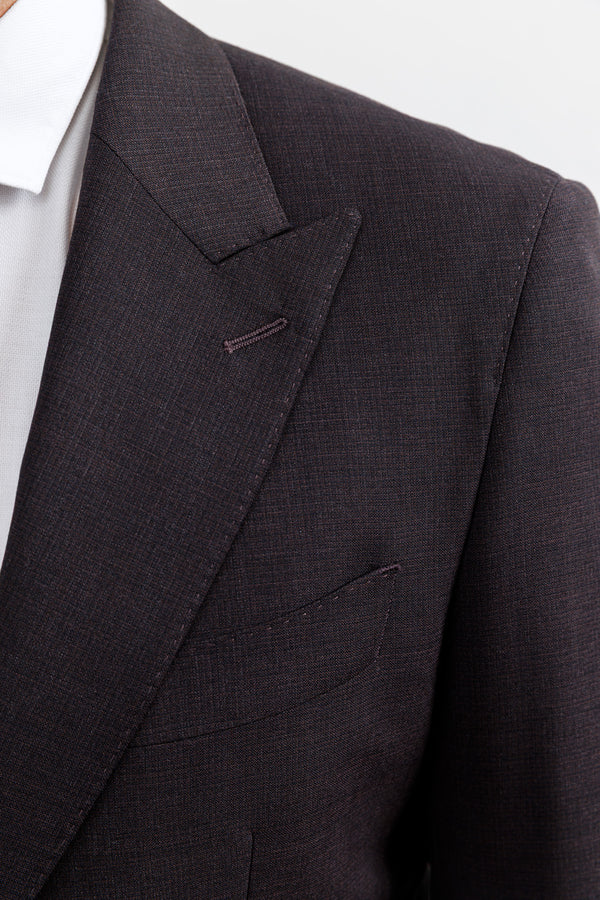 Herrenbude 2 Piece Suit Comfort Fit Merino Wool Stretch Grape