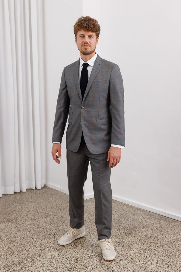 Herrenbude Super 130 Wool Suit Slim 2.0 Mid Grey Sharkskin