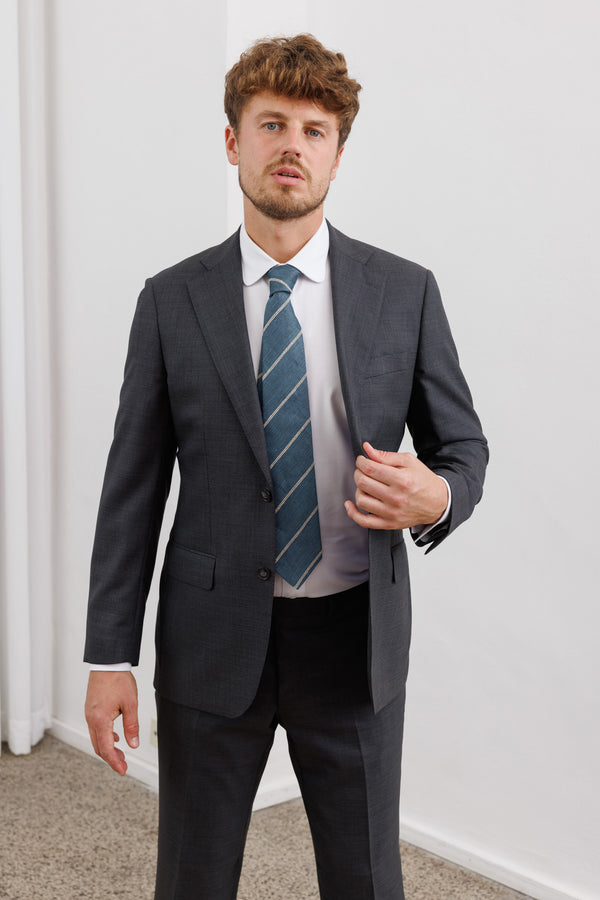 Herrenbude Super 100 Wool Suit Slim 1.0 Micro Windmill Anthracite