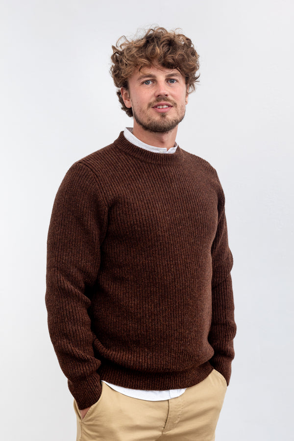 La Paz Shetland Wool Jumper Teixeira Brown Mesc