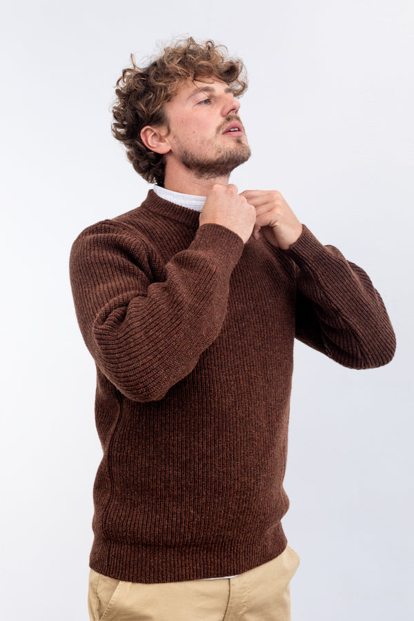 La Paz Shetland Wool Jumper Teixeira Brown Mesc